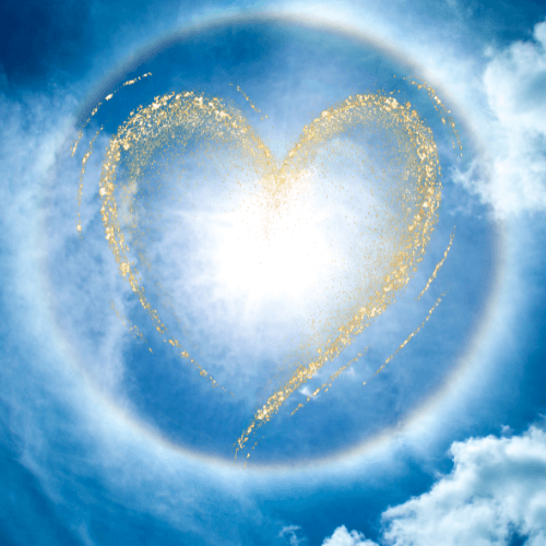 helles Licht mit goldenem Herz